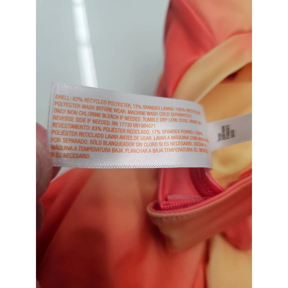 Cat & Jack Girls Ombre One Piece Swimsuit Orange Polyester Blend Size Large